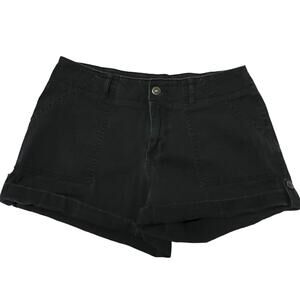 Magellan Outdoors SIZE 8 Women's Black Rolled Button Hem Four Pocket Shorts